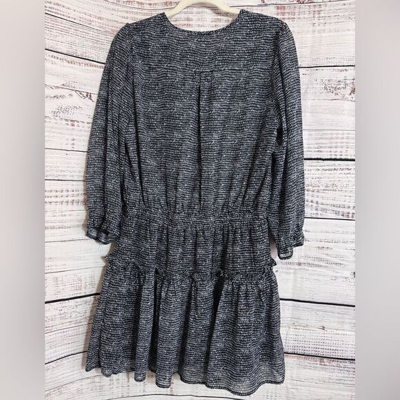 Pinch Dress Womens Size large chiffon tiered ruffle sheer long sleeve mini Smock - Picture 3 of 12